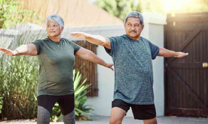 a couple doing exercise