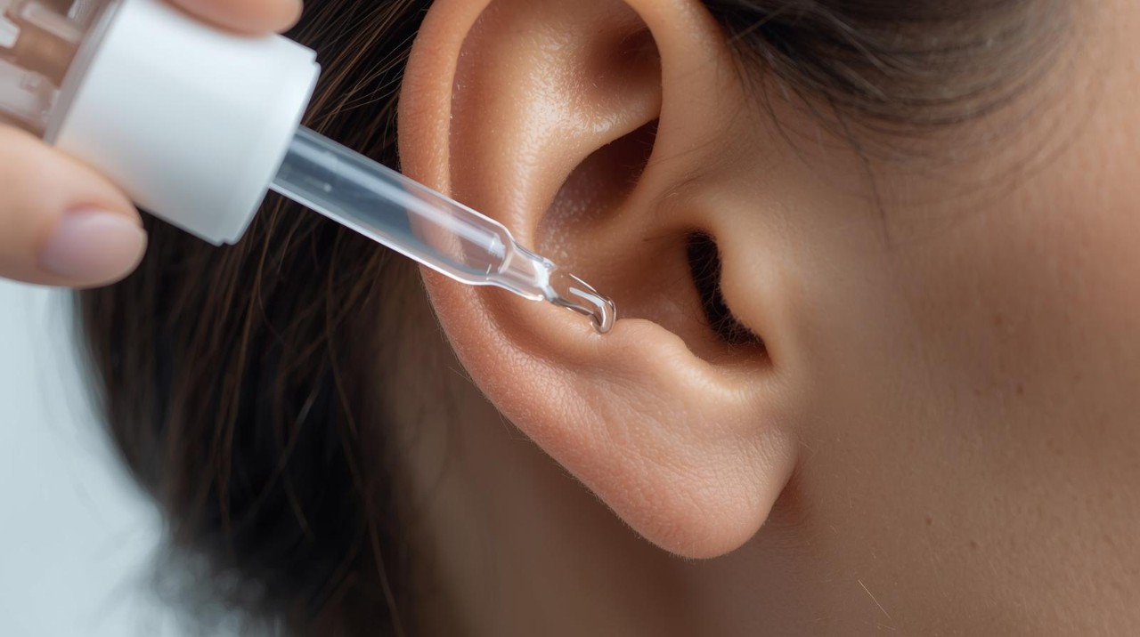 Gocce per orecchie inserite nell'orecchio