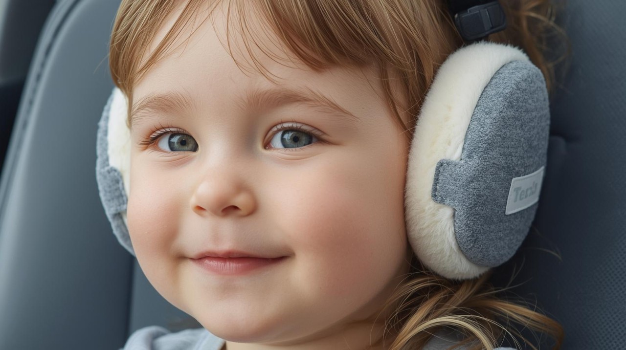 Little girl with hearing protections