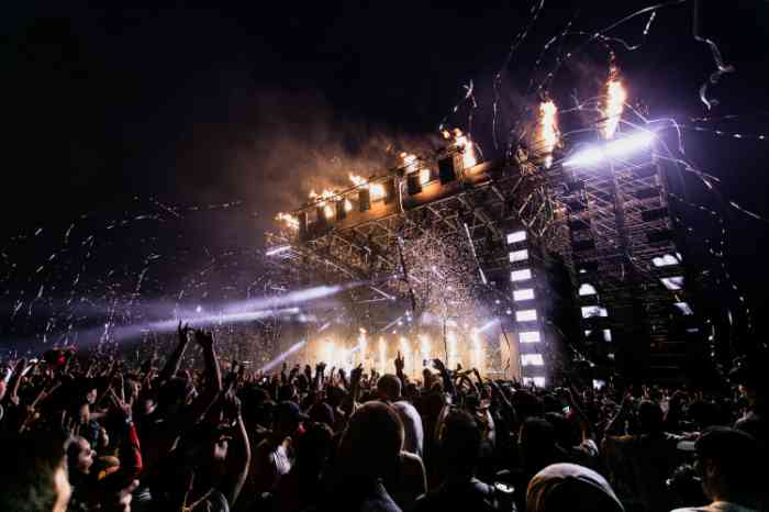 People from behind watching a live concert