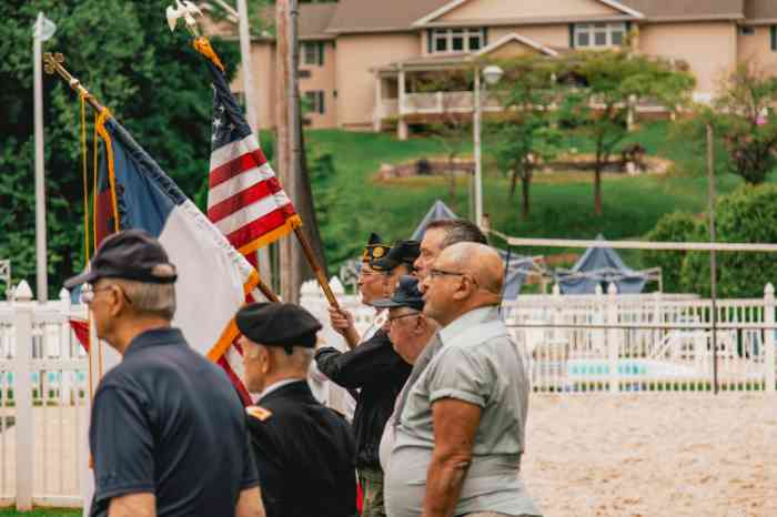 Veterans with US flag