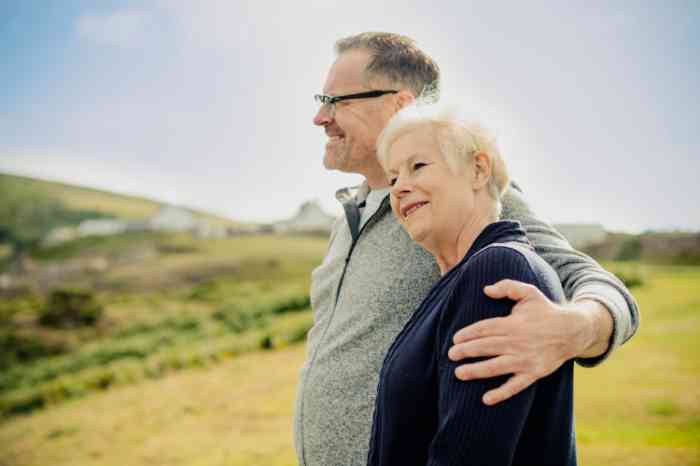 Pareja de ancianos felices