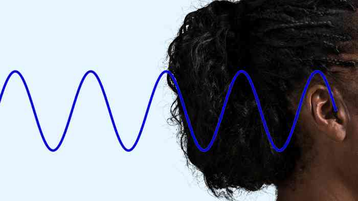 woman's ear and sound wave