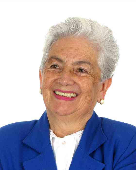 White old woman smiling